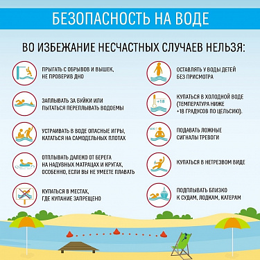 В летний период возрастает количество несчастных случаев на воде. 