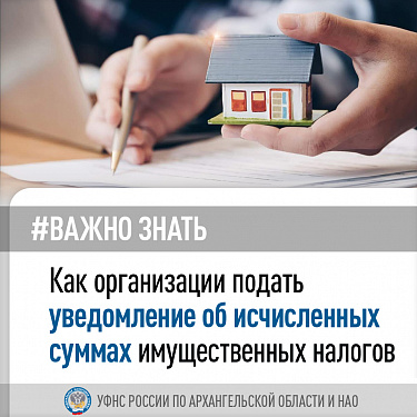 Как организации подать уведомление об исчисленных суммах имущественных налогов